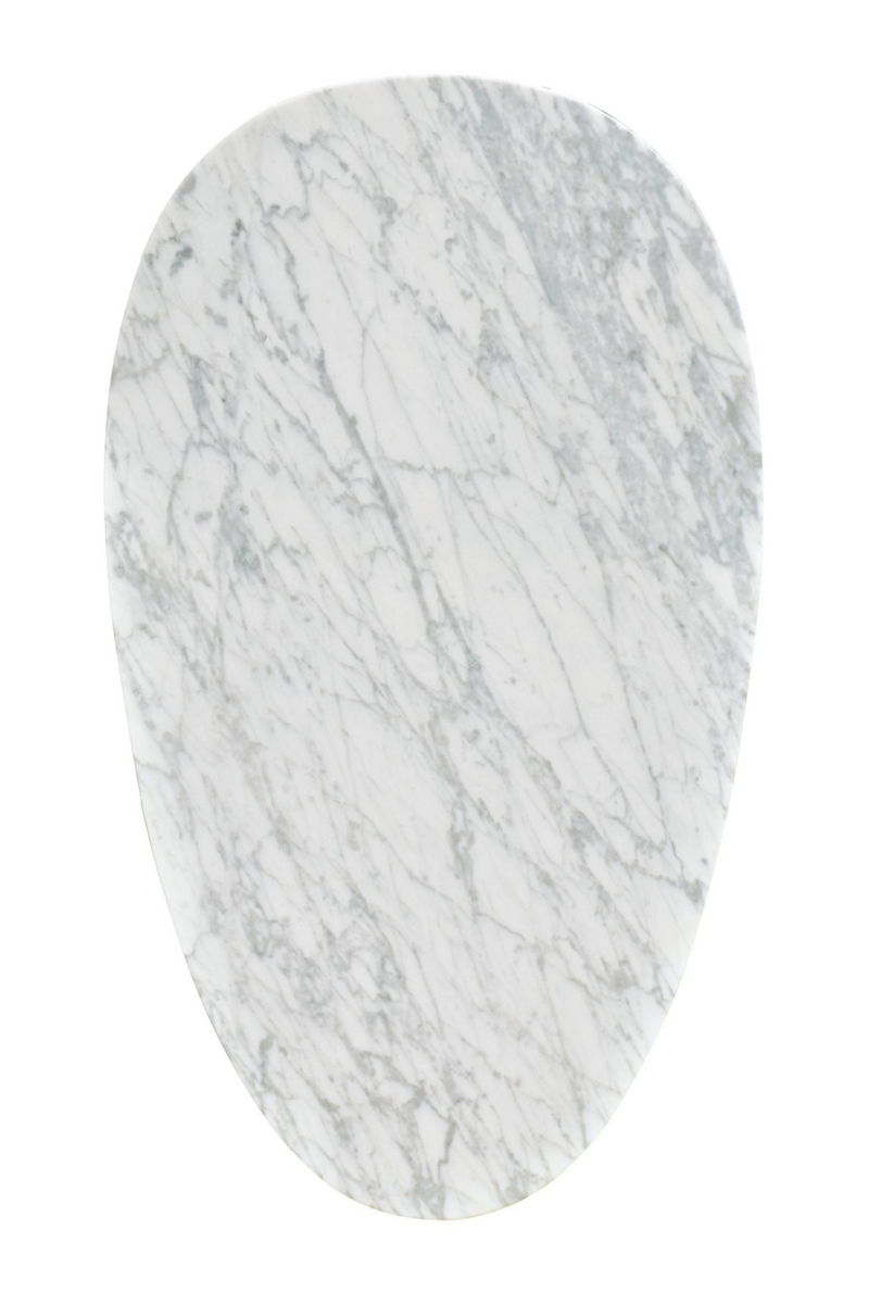 Table d'appoint en laiton et marbre blanc | Caracole Bound | Meubleluxe.fr