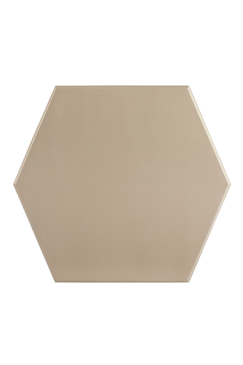 Table basse en bois taupe argenté | Caracole ReMix Hexagon | Meubleluxe.fr