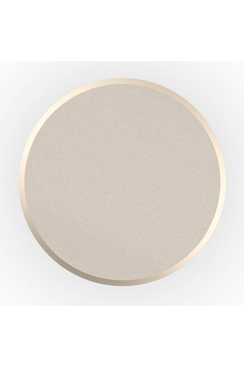 Table basse en métal doré et pierre crème | Caracole Round About L | Meubleluxe.fr