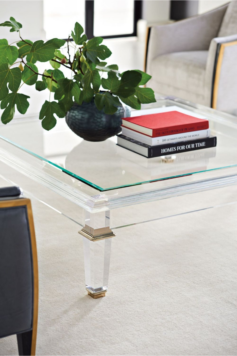 Table basse carrée en verre | Caracole Vogue | Meubleluxe.fr