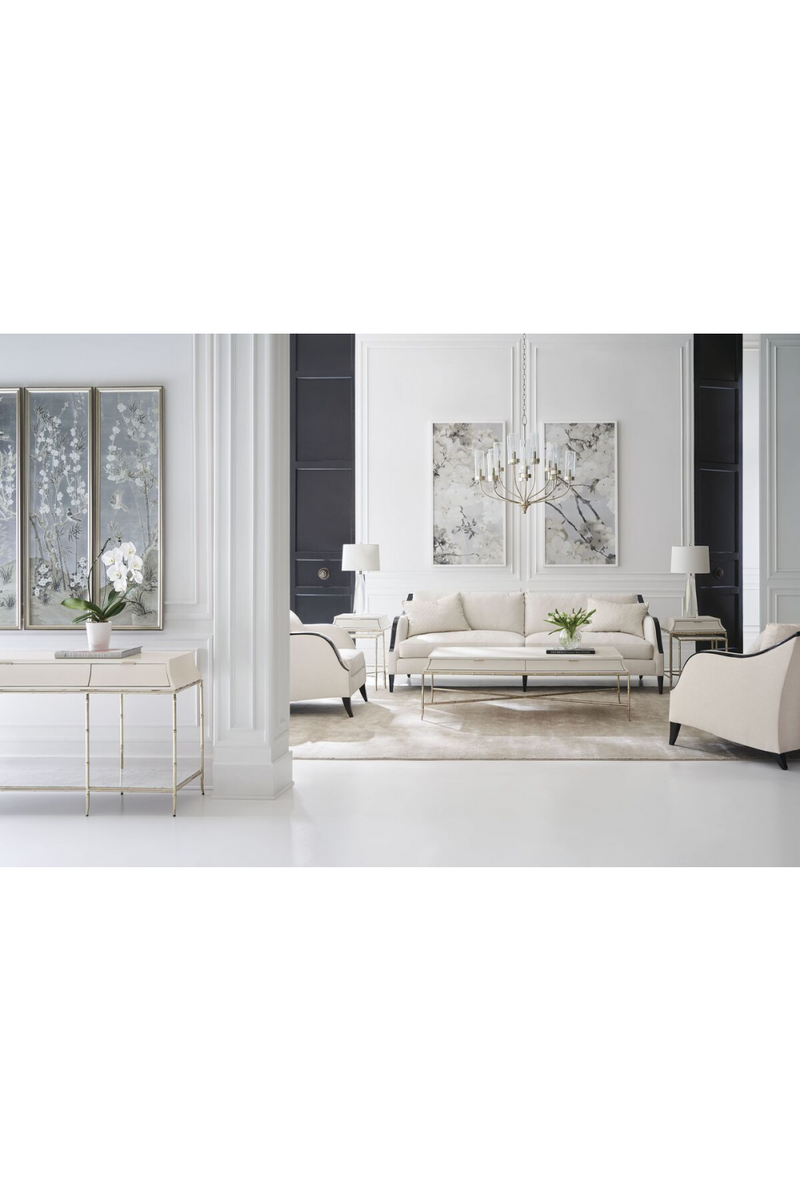 Table d'appoint gigogne en bois blanc | Caracole Ceylon L | Meubleluxe.fr