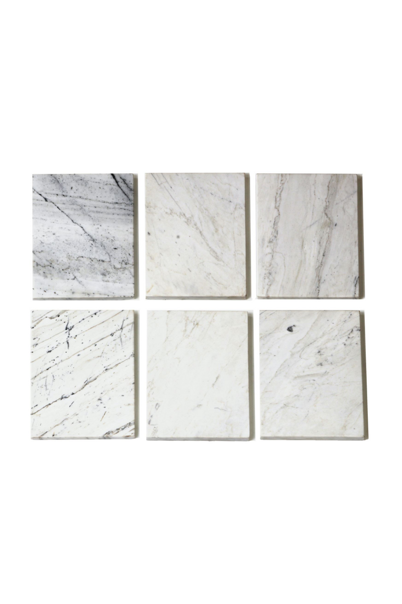 Table basse gigogne en marbre blanc (lot de 2) | Richmond Lexington | Meubleluxe.fr