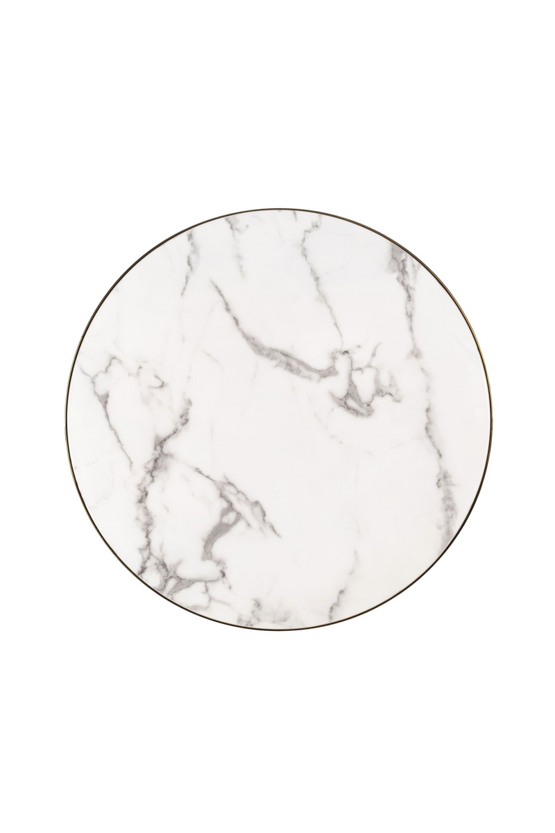 Table basse en laiton et marbre blanc | Richmond Odin | Meubleluxe.fr