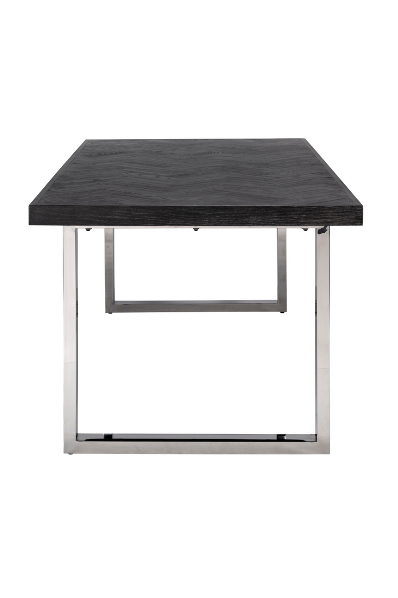 Table de salle à manger rectangulaire argentée en chêne 220 cm | Richmond Blackbone | Meubleluxe.fr
