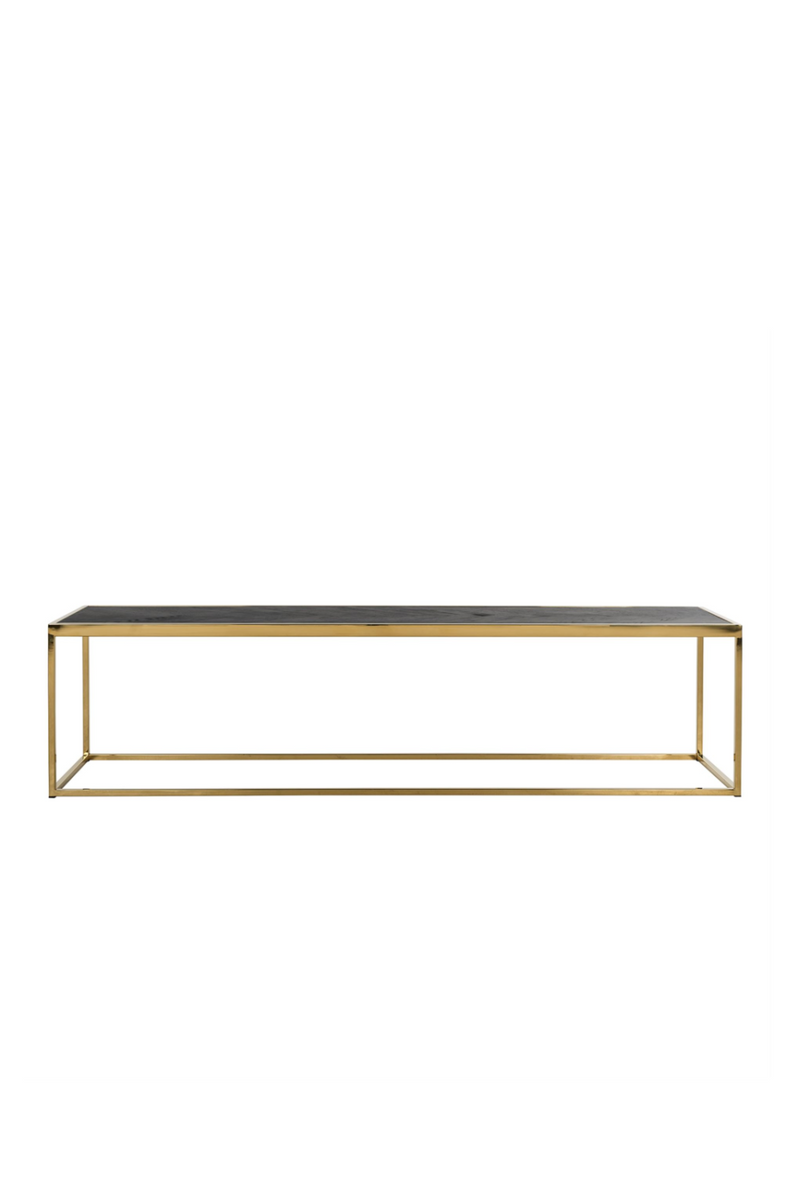 Table basse rectangulaire en bois et laiton | Richmond Blackbone | Meubleluxe.fr
