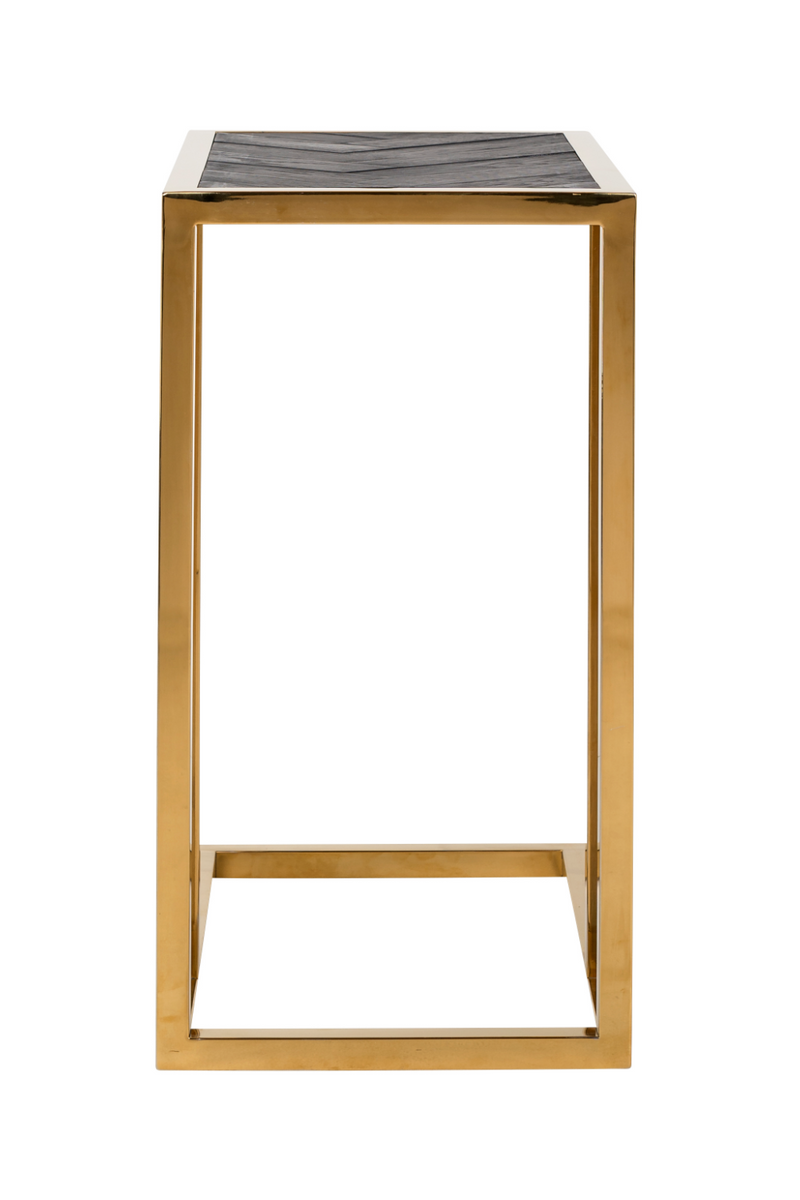 Gold Framed Wooden Side Table | OROA Blackbone | OROA.com