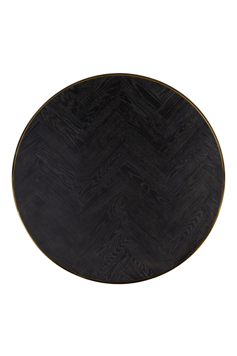 Table basse gigogne ronde en bois noir doré (lot de 2) | Richmond Blackbone | Meubleluxe.fr
