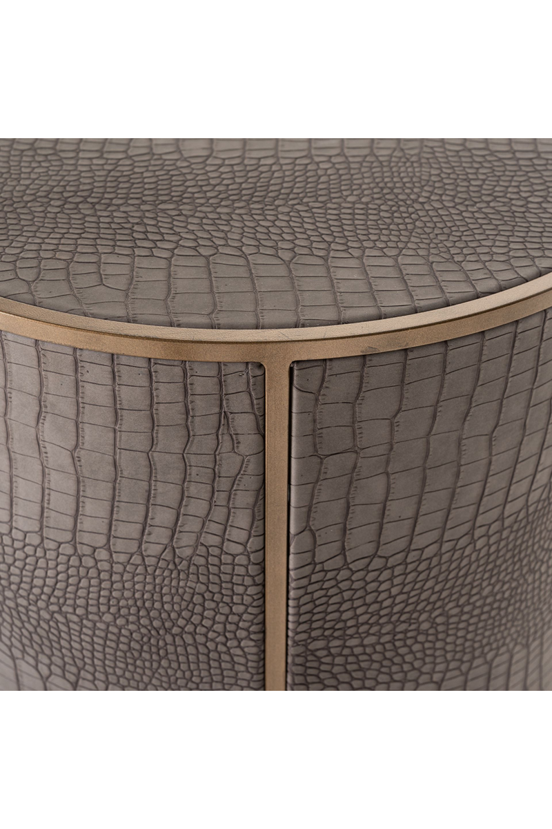 Table d'appoint cylindrique en cuir | Richmond Classio | Meubleluxe.fr