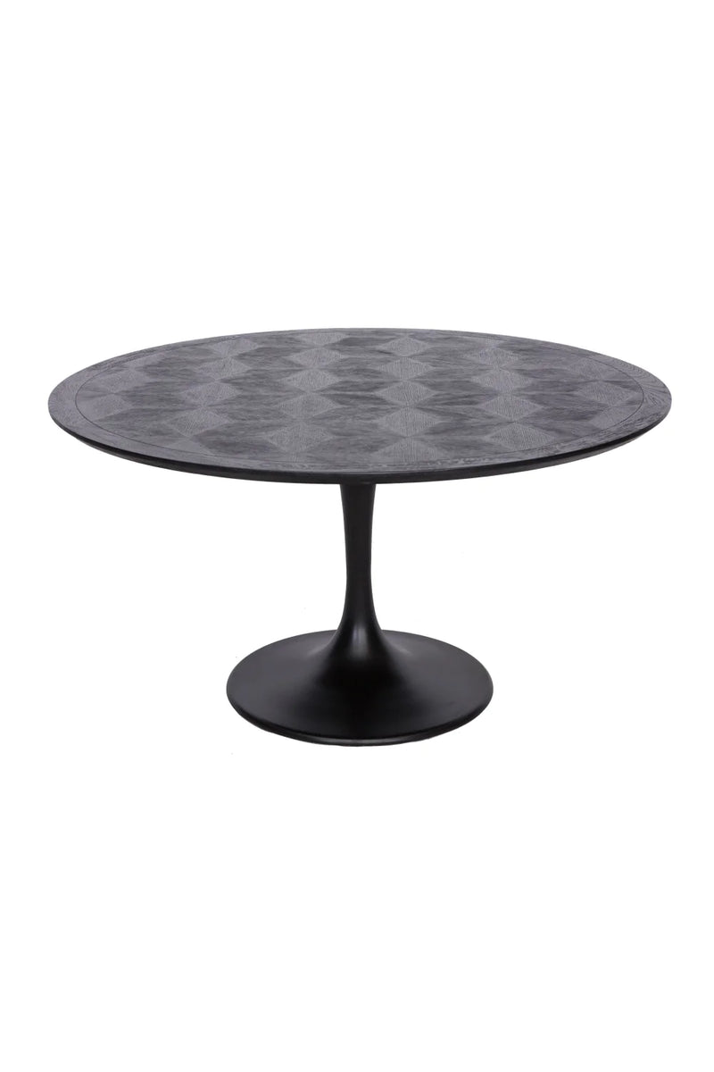 Round Black Oak Dining Table | Richmond Blax