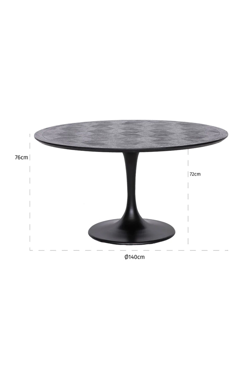 Round Black Oak Dining Table | Richmond Blax