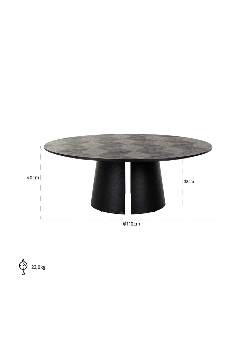 Table basse à pied en chêne noir | Richmond Blax | Meubleluxe.fr