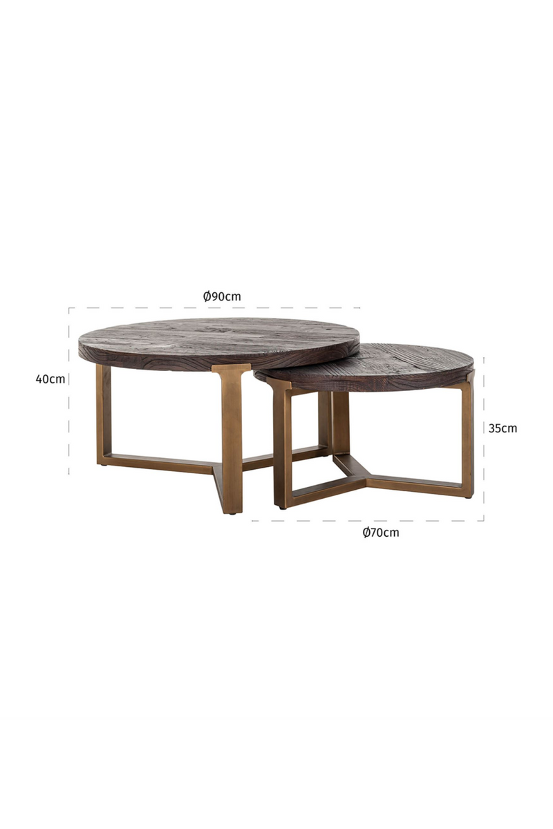 Round Elm Nested Coffee Tables (2) | OROA Cromford Mill | Meubleluxe.fr