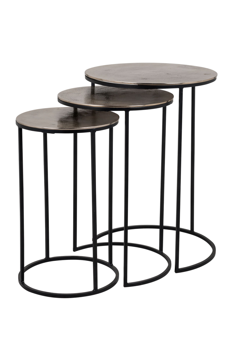 Tables basses gigognes rondes en aluminium (3) | Richmond Nolan | Meubleluxe.fr