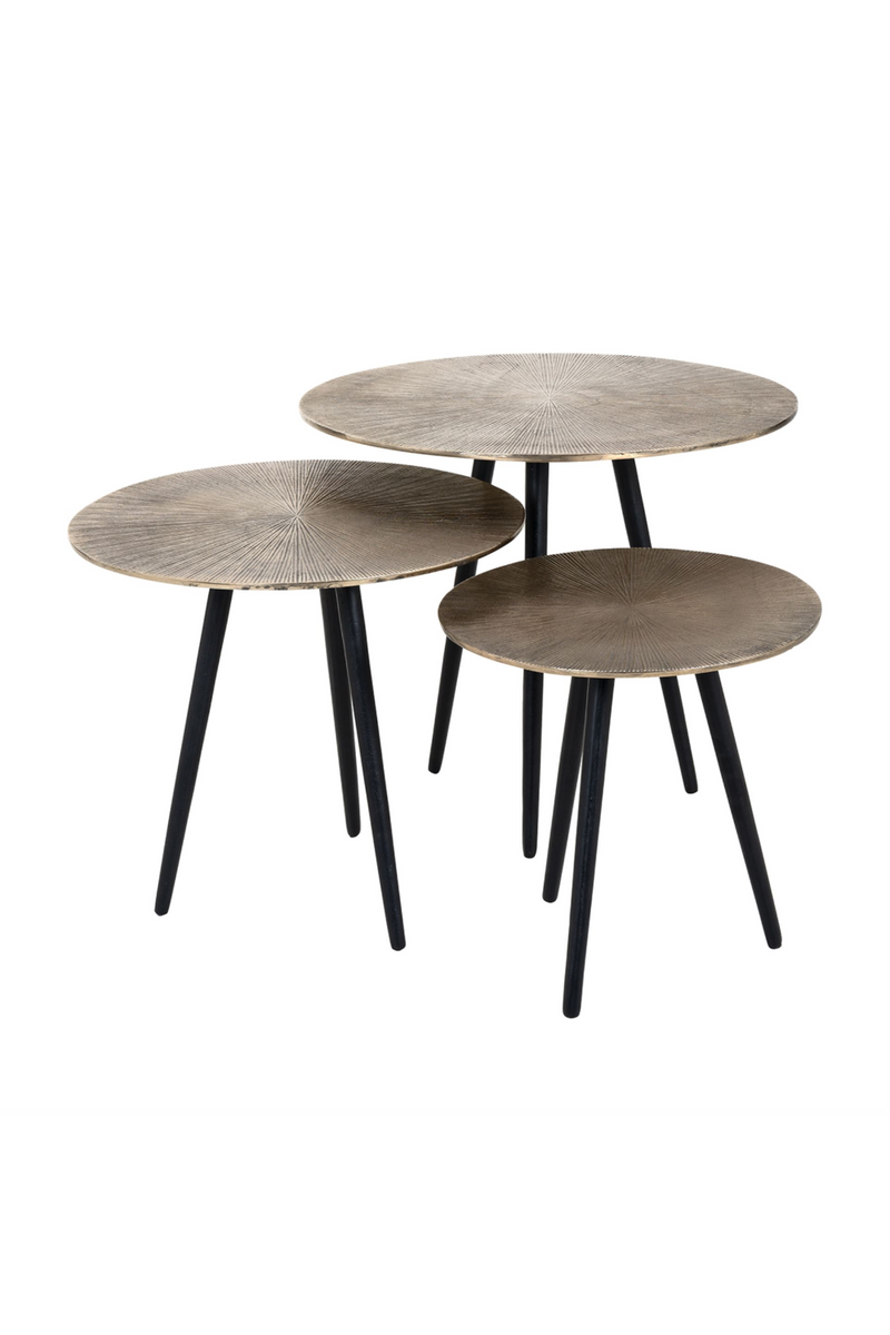 Ensemble de tables basses rondes en aluminium (3) | Richmond Vittorio | Meubleluxe.fr