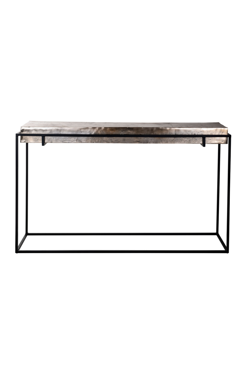 Table Console en aluminium Champagne Gold | Richmond Calloway | Meubleluxe.fr