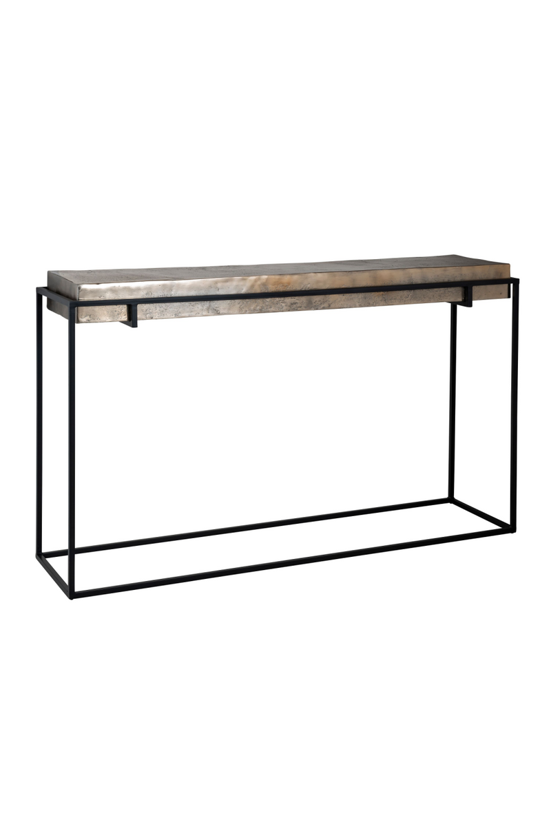 Table Console en aluminium Champagne Gold | Richmond Calloway | Meubleluxe.fr