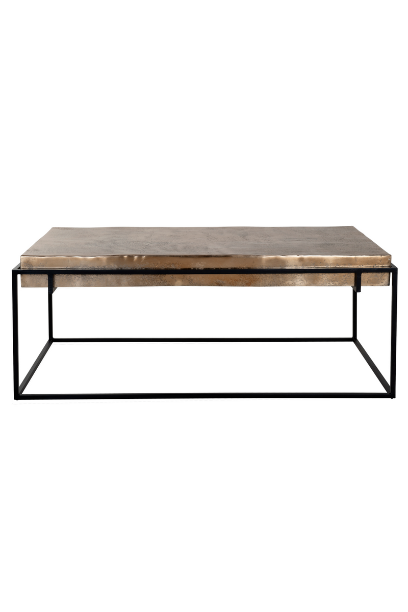 Table basse rectangulaire en aluminium doré | Richmond Calloway | Meubleluxe.fr