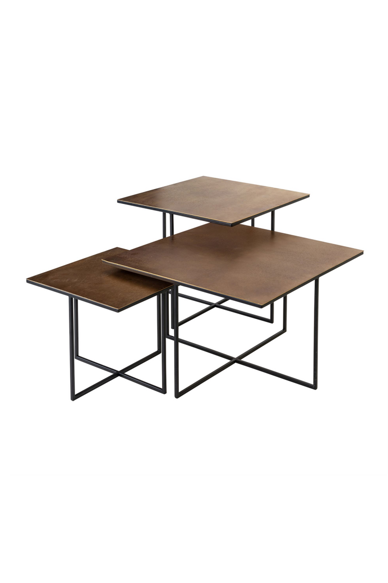 Aluminum Coffee Table Set (3) | OROA Lio | Meubleluxe.fr