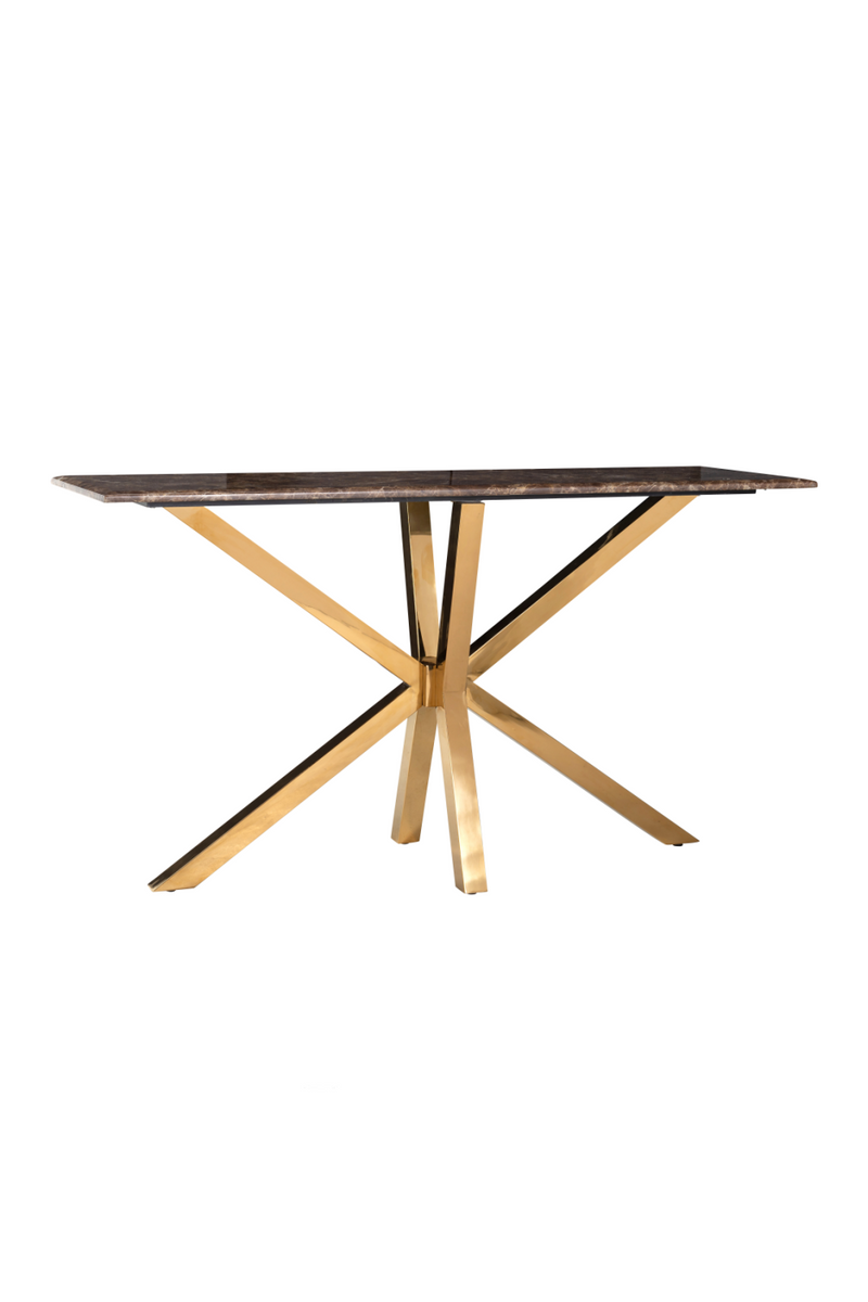 Table console en marbre brun | Richmond Conrad | Meubleluxe.fr