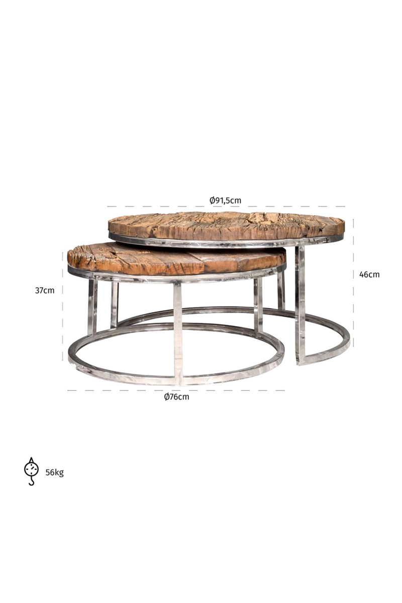 Rustic Wooden Nested Coffee Tables (2) | OROA Kensington | Meubleluxe.fr