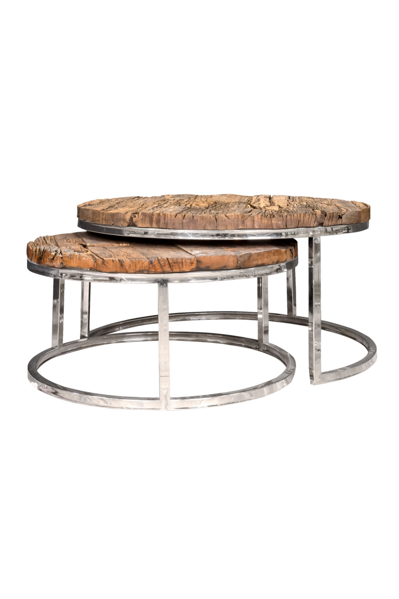 Rustic Wooden Nested Coffee Tables (2) | OROA Kensington | Meubleluxe.fr