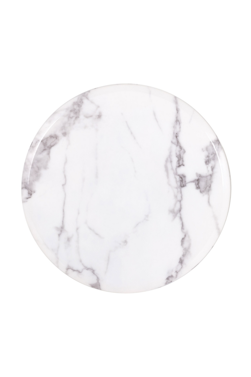 Round White Marble Pedestal Side Table | OROA Degas