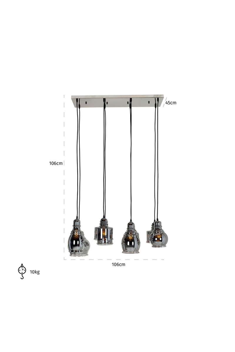 Lampe à suspension en verre argenté | Richmond Bryon | Meubleluxe.fr