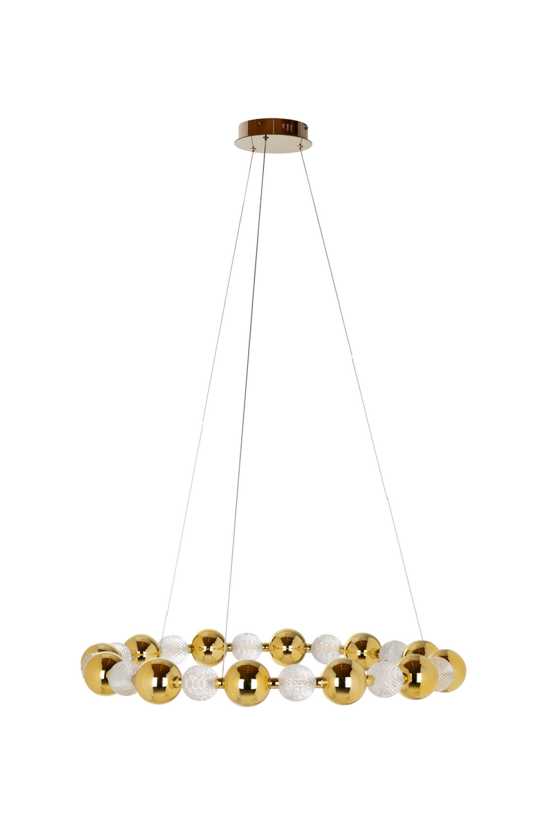 Lampe suspendue à sphères d'or connectées | Richmond Chanda | Meubleluxe.fr