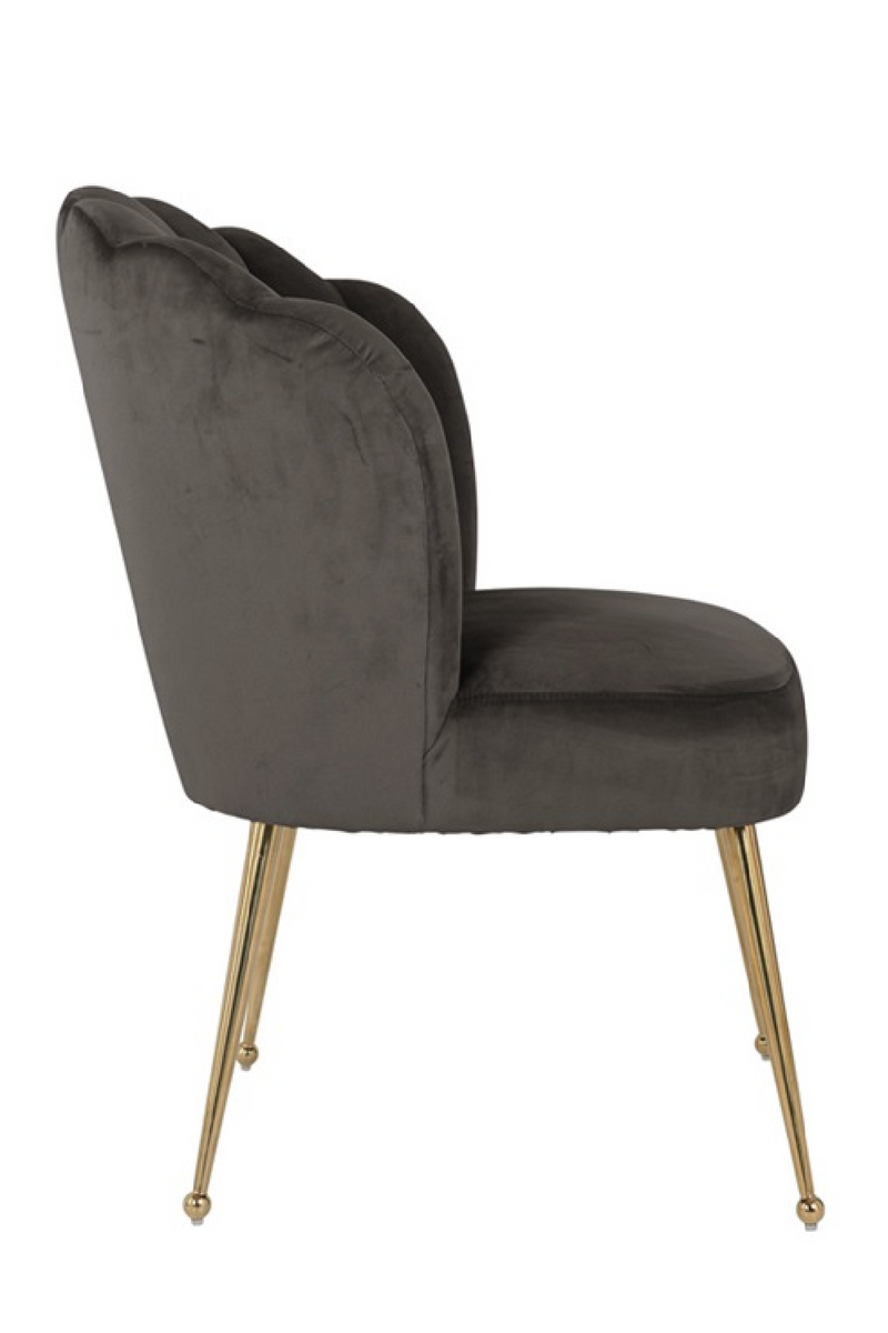 Chaise à pattes d'or en velours de pierre festonnée | Richmond Pippa | Meubleluxe.fr