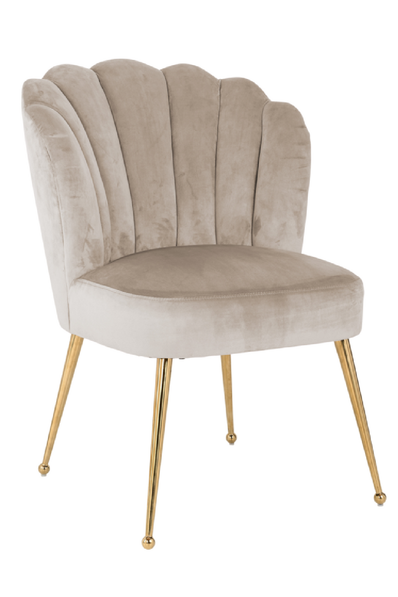 Chaise festonnée en velours kaki | Richmond Pippa | Meubleluxe.fr