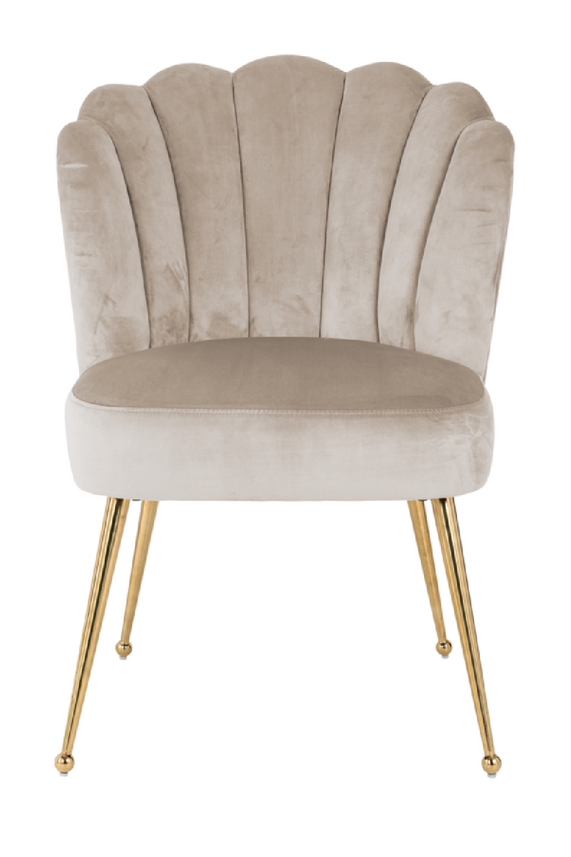 Chaise festonnée en velours kaki | Richmond Pippa | Meubleluxe.fr