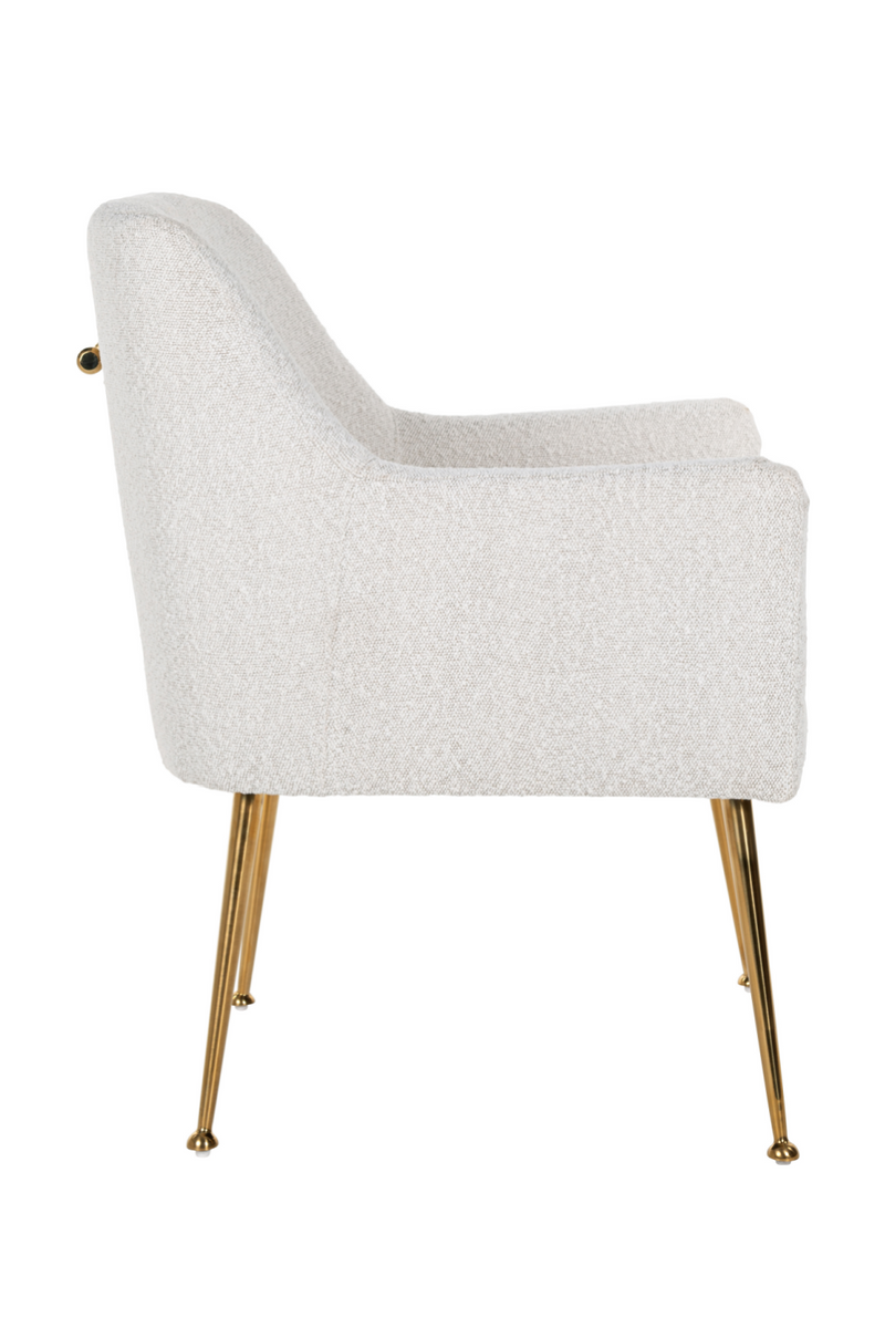 White Bouclé Upholstery Chair | OROA Harper | Meubleluxe.fr