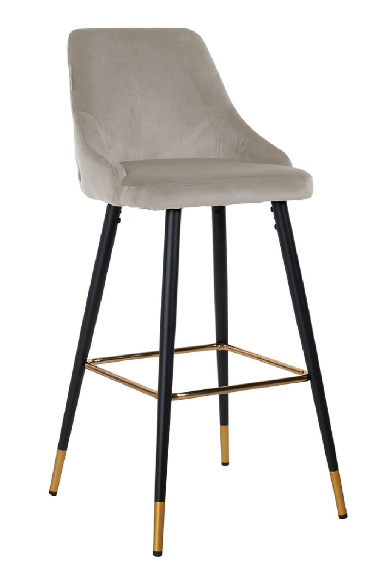 Tabouret de bar d'appoint or en velours kaki | Richmond Imani | Meubleluxe.fr