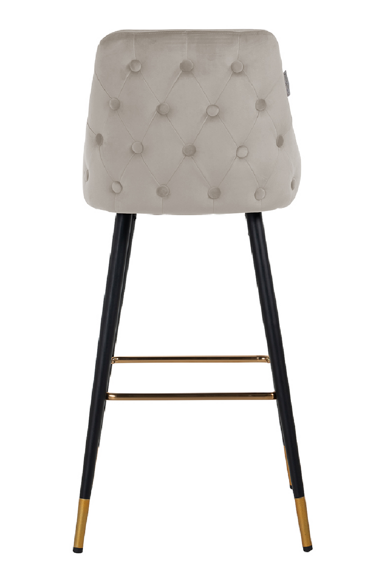 Tabouret de bar d'appoint or en velours kaki | Richmond Imani | Meubleluxe.fr