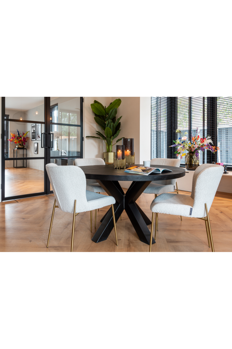 White Bouclé Contemporary Dining Chair | OROA Odessa | OROA