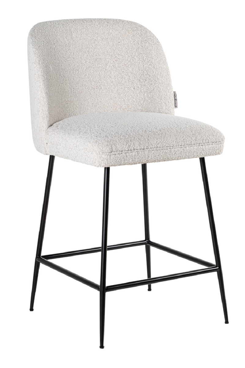 Tabouret de comptoir Bouclé blanc | Richmond Pulitzer | Meubleluxe.fr