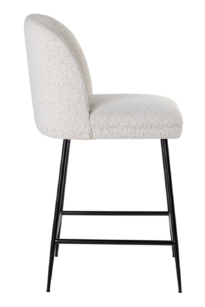 Tabouret de comptoir Bouclé blanc | Richmond Pulitzer | Meubleluxe.fr