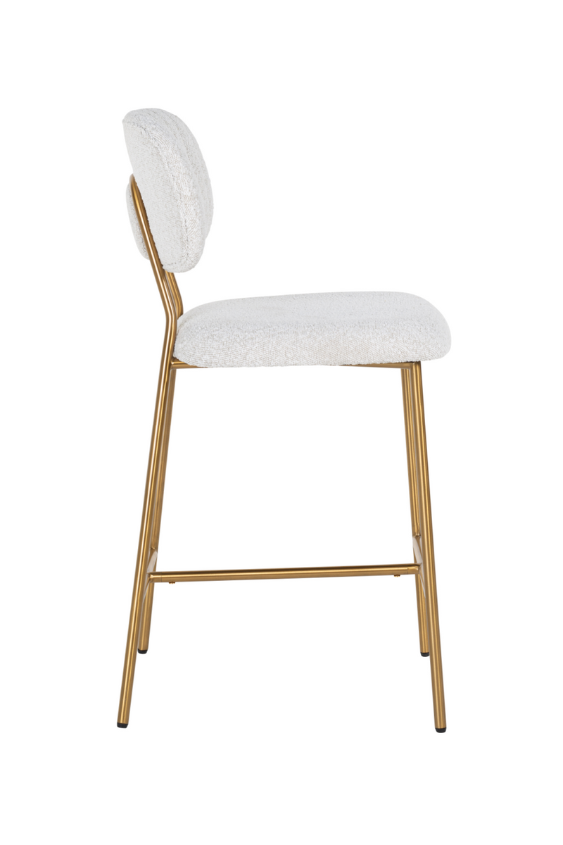 Tabouret de comptoir Bouclé blanc | Richmond Xenia | Meubleluxe.fr