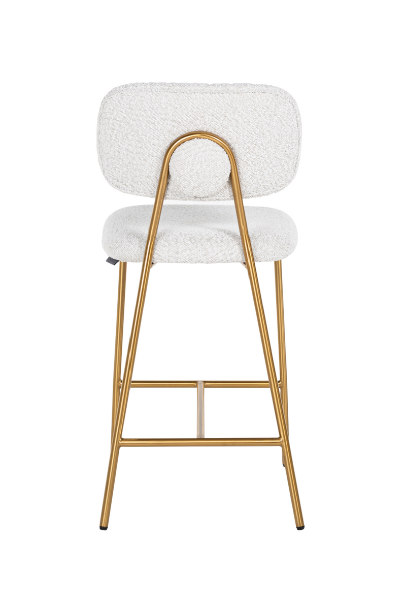 Tabouret de comptoir Bouclé blanc | Richmond Xenia | Meubleluxe.fr