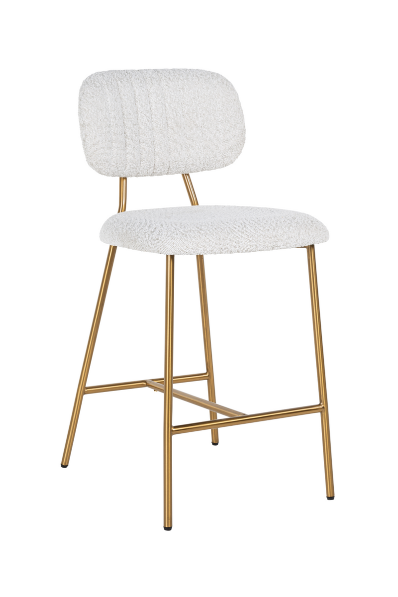 Tabouret de comptoir Bouclé blanc | Richmond Xenia | Meubleluxe.fr