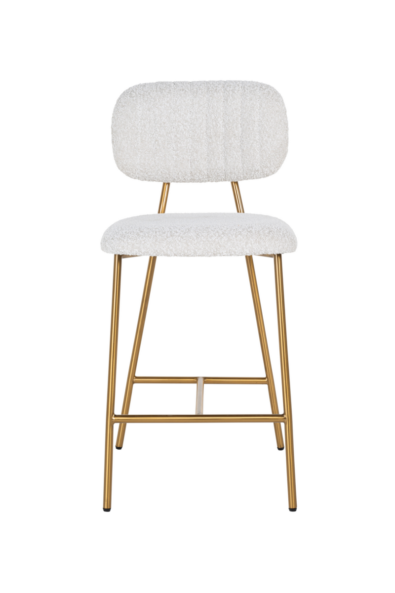 Tabouret de comptoir Bouclé blanc | Richmond Xenia | Meubleluxe.fr