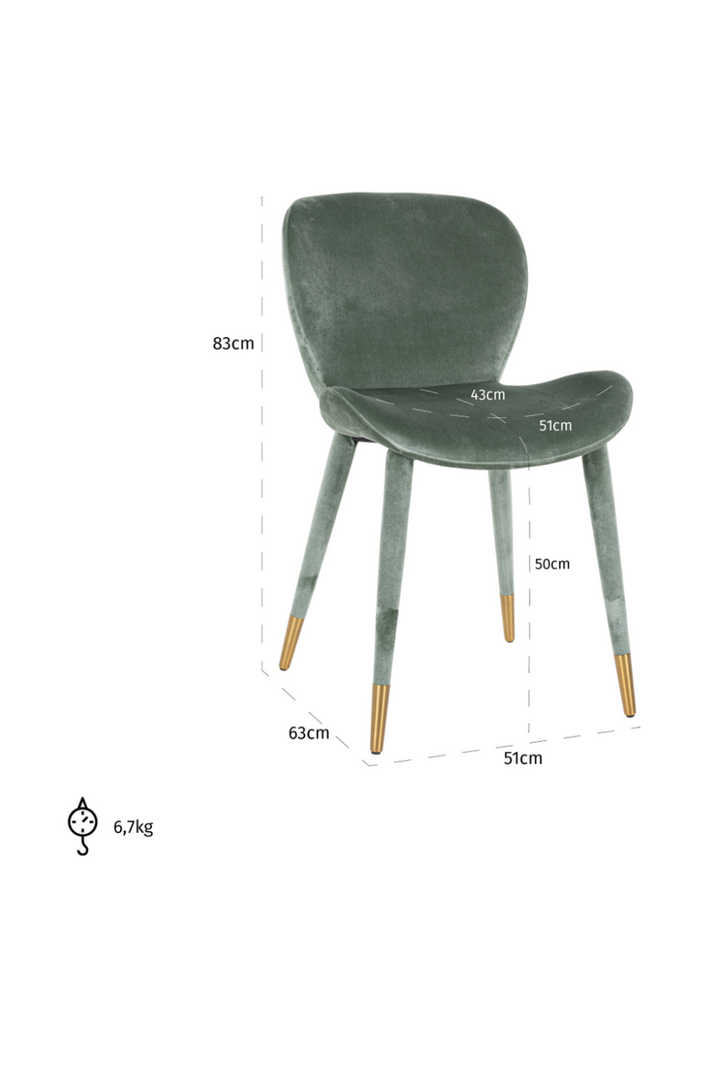 Modern Classic Velvet Dining Chair | OROA Sara | Meubleluxe.fr