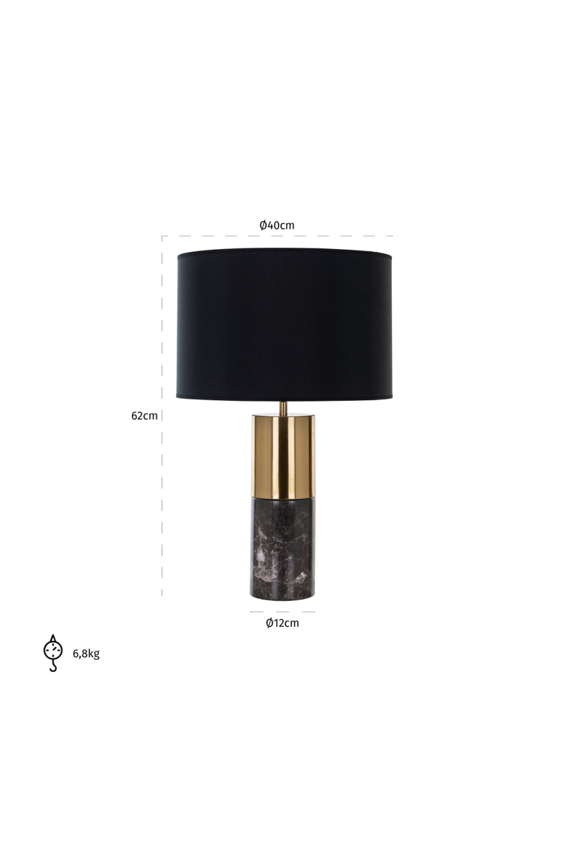 Lampe de table à abat-jour noir | Richmond Nyo | Meubleluxe.fr