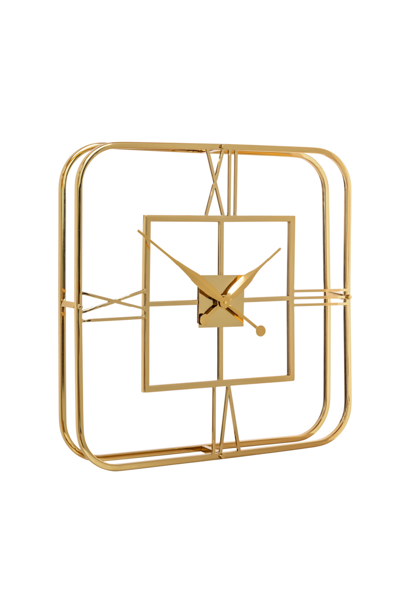 Square Gold Wall Clock | OROA Lyndi | Meubleluxe.fr