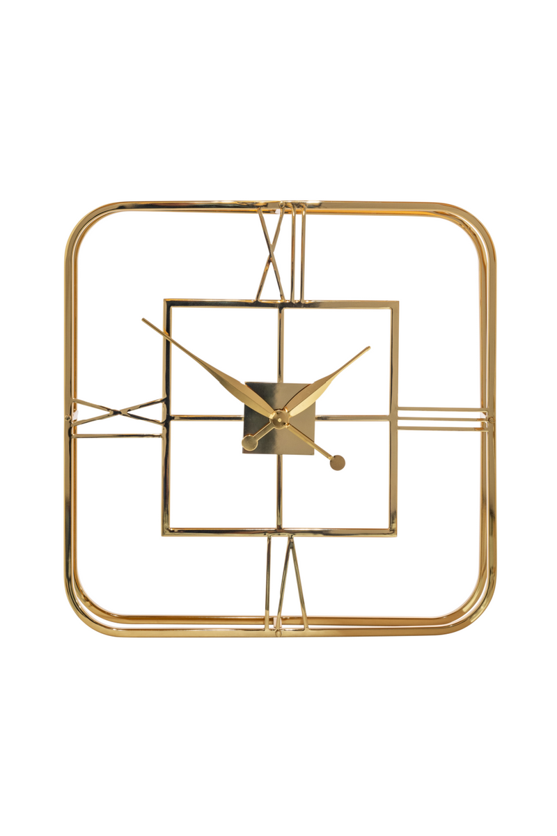 Square Gold Wall Clock | OROA Lyndi | Meubleluxe.fr