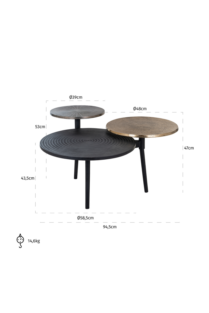 Aluminum Art Deco Coffee Table | OROA Harvey | Meubleluxe.fr