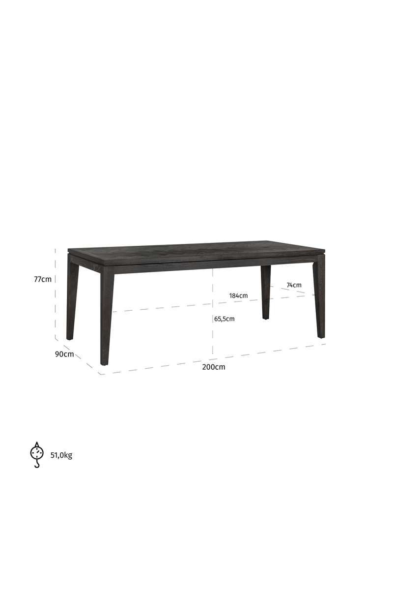 Table à manger rectangulaire en chêne | Richmond Blackbone | Meubleluxe.fr