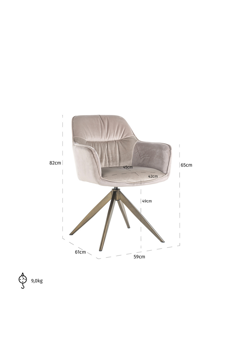 Upholstered Quadropod Swivel Chair | OROA Aline | OROA.com