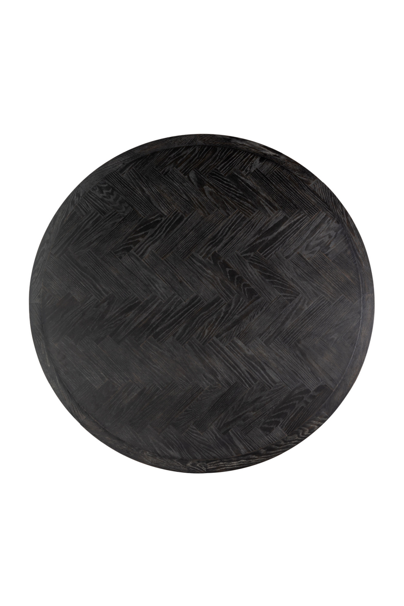 Table de salle à manger ronde en chêne et laiton 140 cm | Richmond Blackbone | Meubleluxe.fr