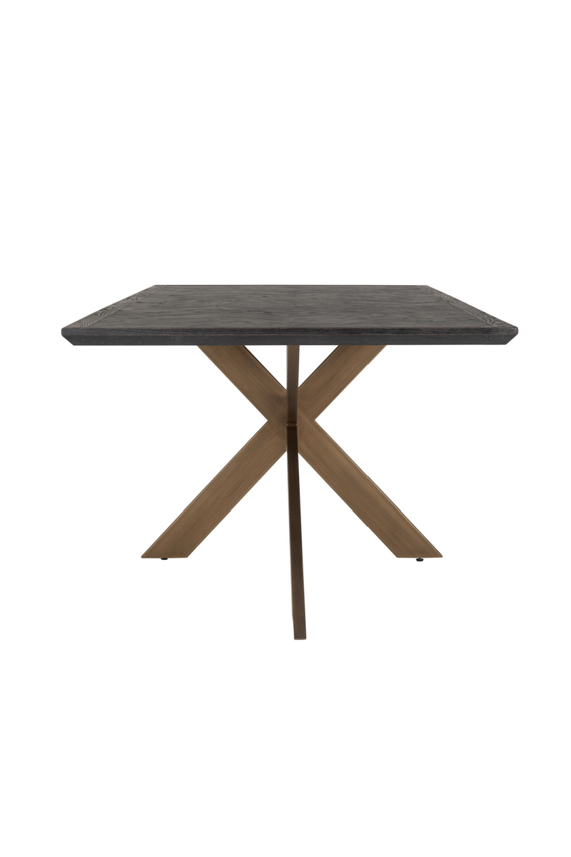 Table de salle à manger rectangulaire en chêne et laiton 260 cm | Richmond Blackbone | Meubleluxe.fr